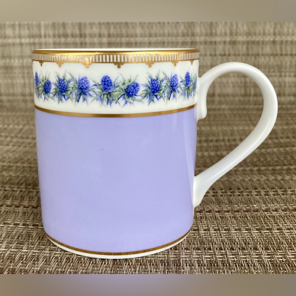 Halcyon Days Lilac Floral Thistle Bone China Mug
